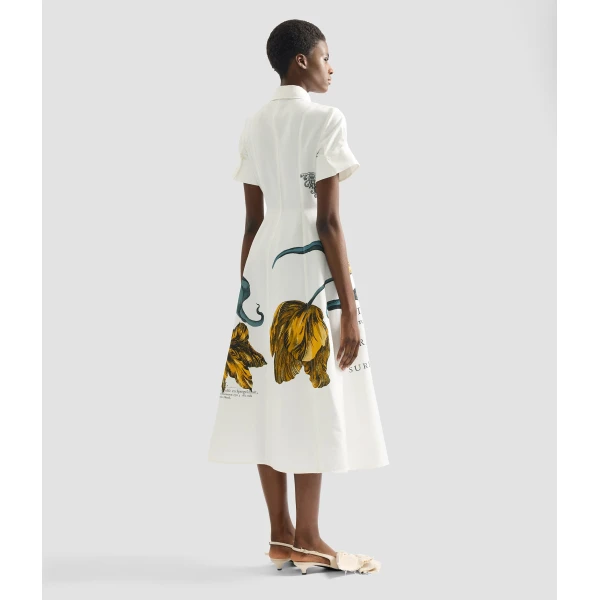 Erdem Floral Print Cotton Faille Midi Dress - Dresses - British Romantic Luxury at Coveti