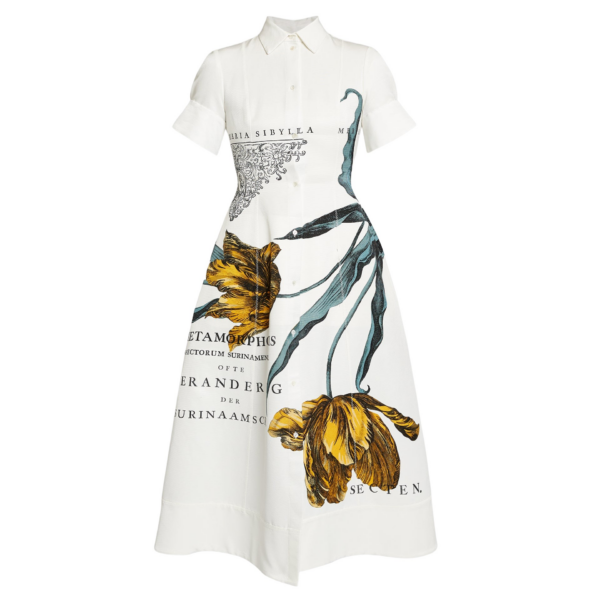 Erdem Floral Print Cotton Faille Midi Dress - Dresses - British Romantic Luxury at Coveti