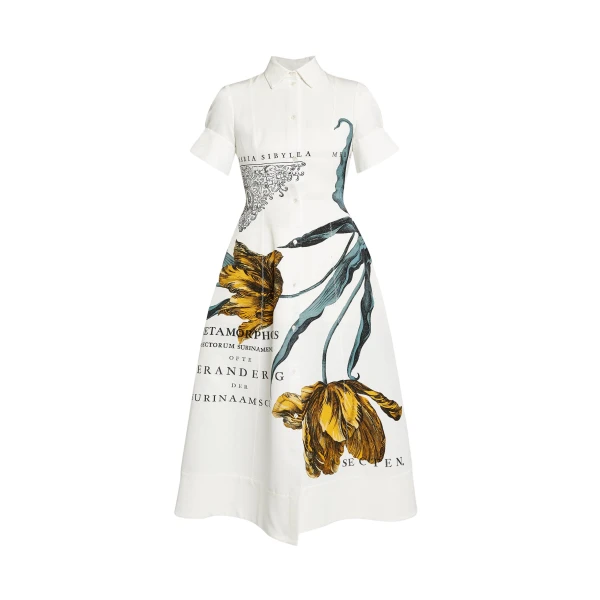 Erdem Floral Print Cotton Faille Midi Dress - Dresses - British Romantic Luxury at Coveti