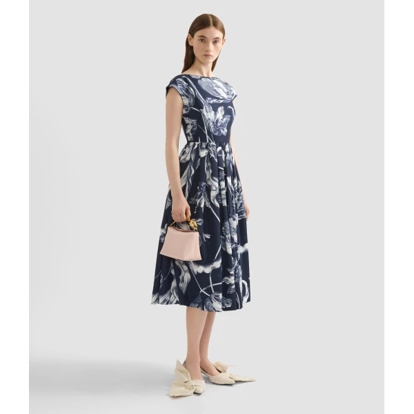 Erdem Floral Print Cotton Faille Sleeveless Midi Dress - Dresses - British Romantic Luxury at Coveti