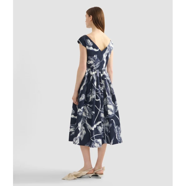 Erdem Floral Print Cotton Faille Sleeveless Midi Dress - Dresses - British Romantic Luxury at Coveti