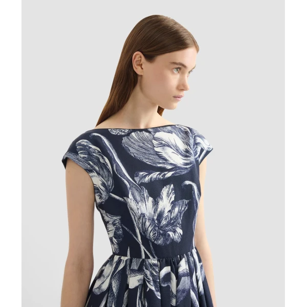 Erdem Floral Print Cotton Faille Sleeveless Midi Dress - Dresses - British Romantic Luxury at Coveti