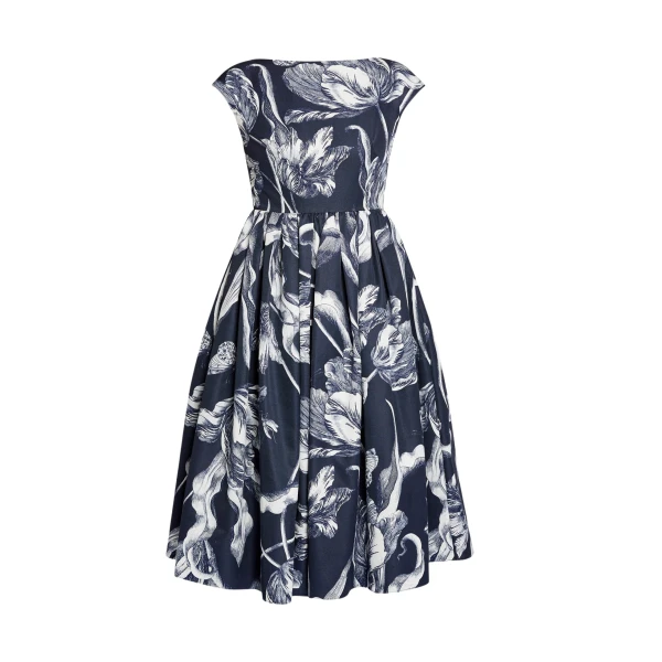 Erdem Floral Print Cotton Faille Sleeveless Midi Dress - Dresses - British Romantic Luxury at Coveti
