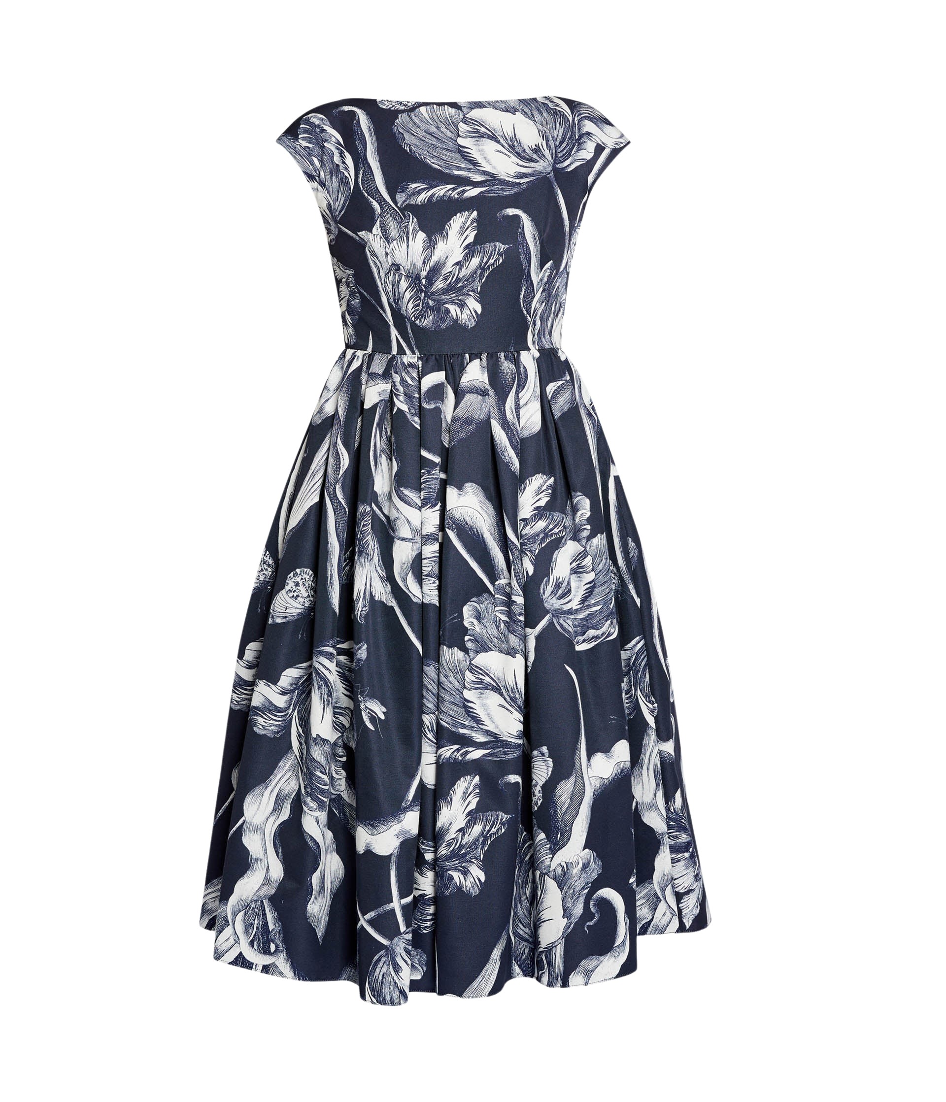 Erdem Floral Print Cotton Faille Sleeveless Midi Dress