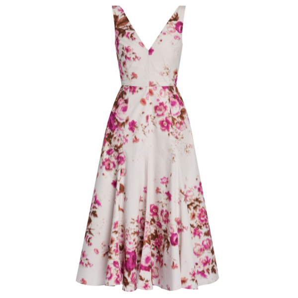 Erdem Floral Print Cotton Fit And Flared Midi Dress - Dresses - British Romantic Luxury at Coveti