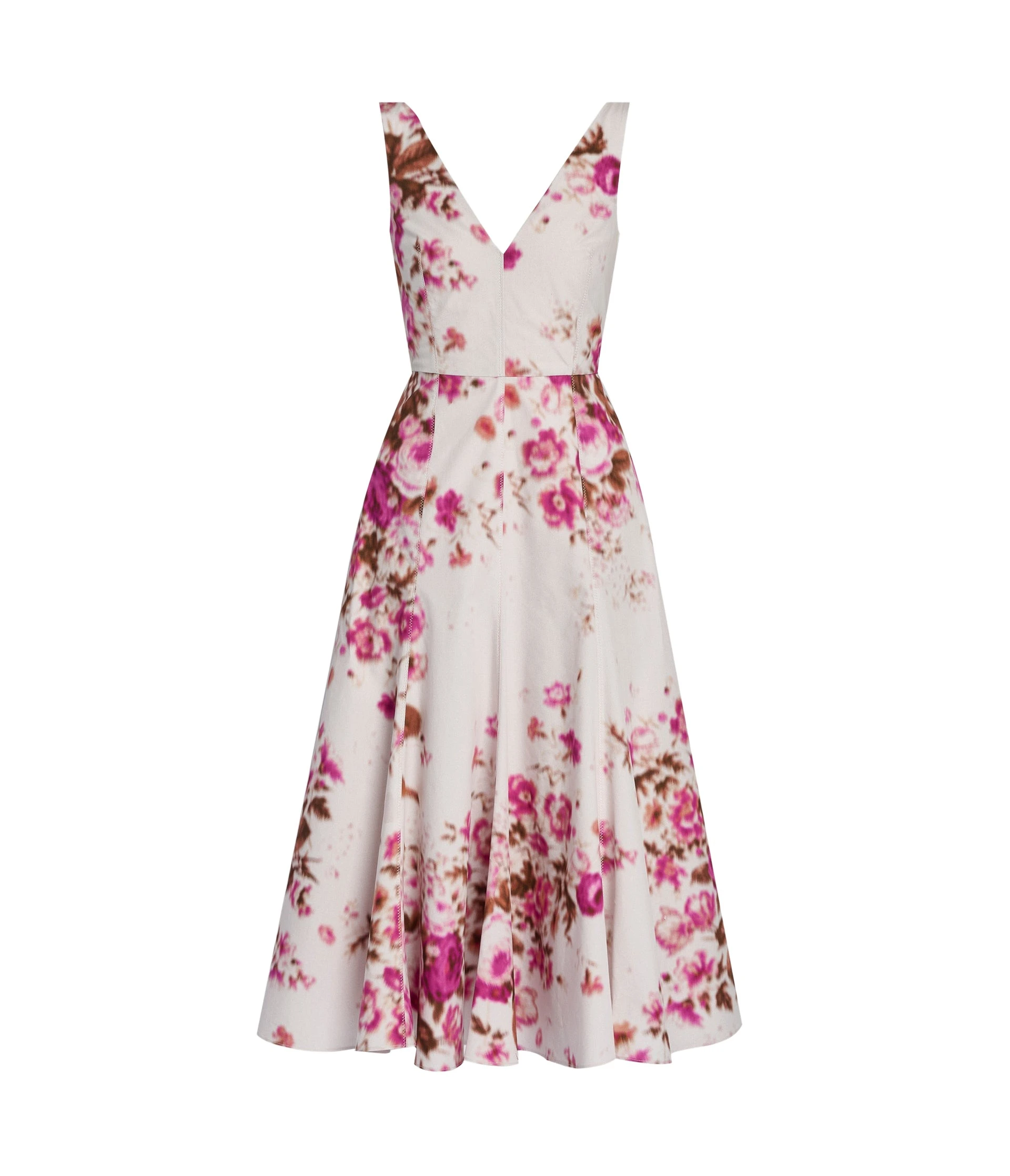 Erdem-Floral-Print-Cotton-Fit-And-Flared-Midi-Dress-coveti-262153_nobg Erdem Floral Print Cotton Fit And Flared Midi Dress - Dresses - British Romantic Luxury at Coveti