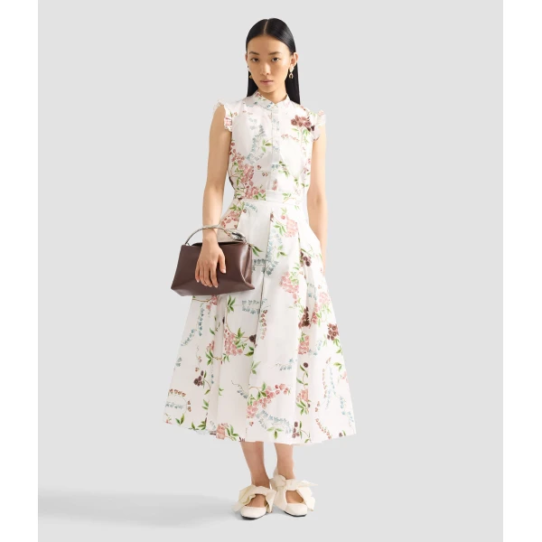Erdem Floral Print Cotton Midi Full Skirt - Skirts - British Romantic Luxury at Coveti