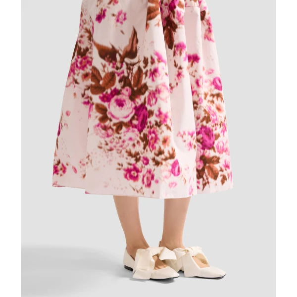 Erdem Floral Print Cotton Midi Full Skirt - Skirts - British Romantic Luxury at Coveti