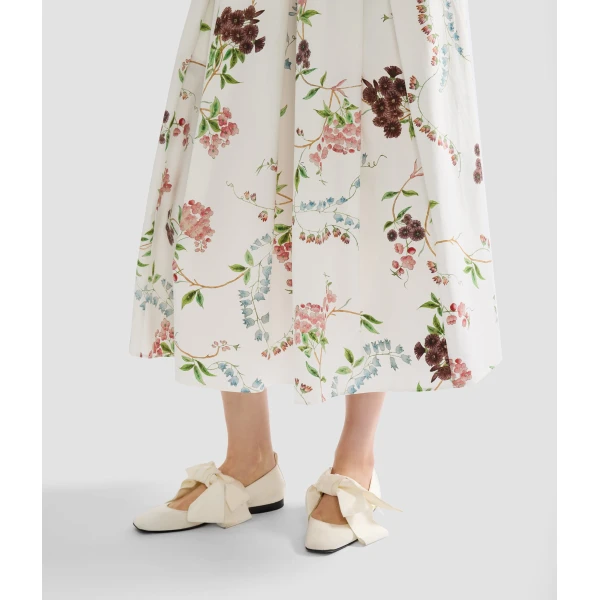 Erdem Floral Print Cotton Midi Full Skirt - Skirts - British Romantic Luxury at Coveti