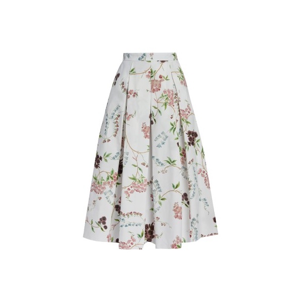 Erdem Floral Print Cotton Midi Full Skirt - Skirts - British Romantic Luxury at Coveti