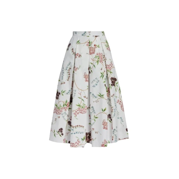 Erdem Floral Print Cotton Midi Full Skirt - Skirts - British Romantic Luxury at Coveti