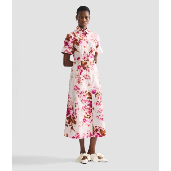 Erdem Floral Print Cotton Midi Shirt Dress - Dresses - British Romantic Luxury at Coveti