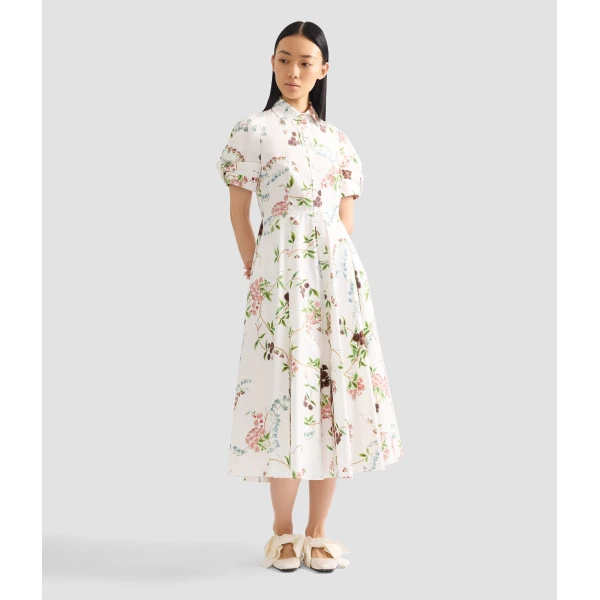 Erdem Floral Print Cotton Midi Shirt Dress - Dresses - British Romantic Luxury at Coveti
