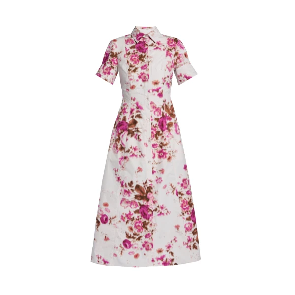 Erdem Floral Print Cotton Midi Shirt Dress - Dresses - British Romantic Luxury at Coveti