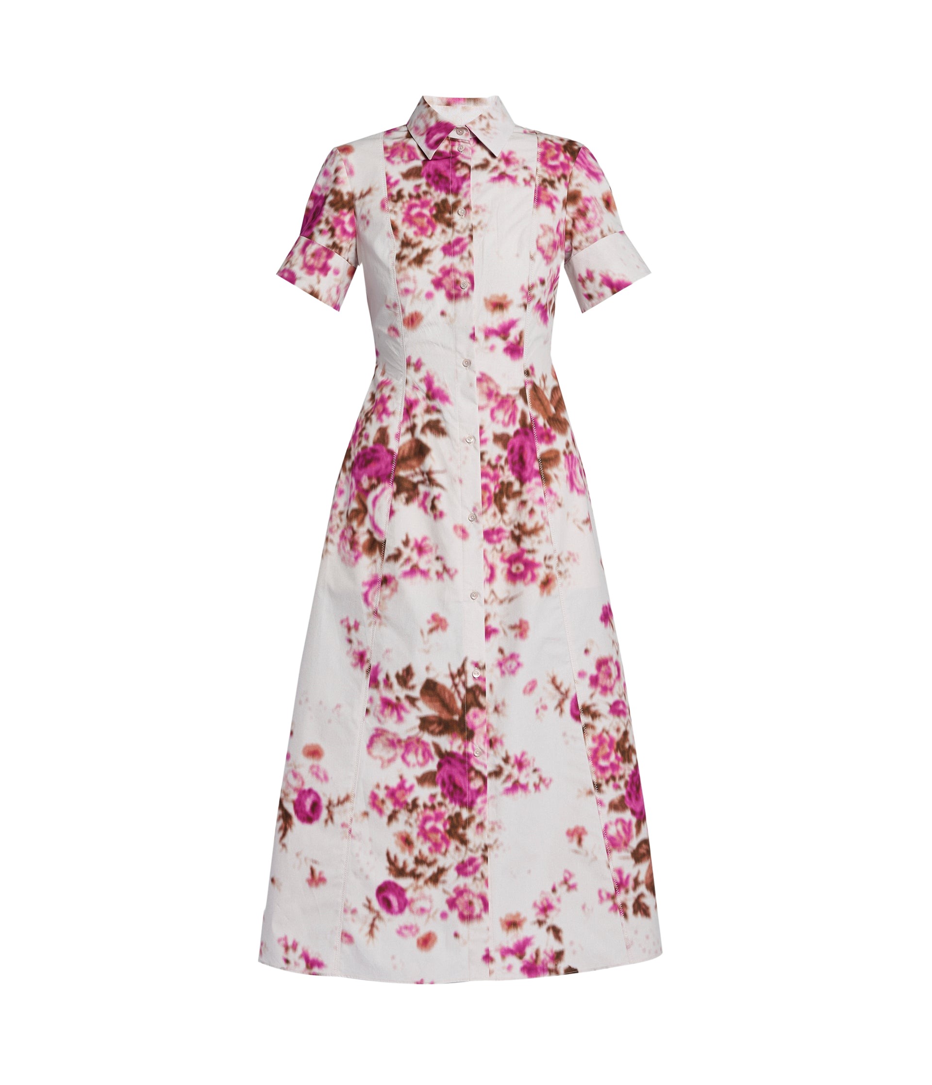 Erdem Floral Print Cotton Midi Shirt Dress