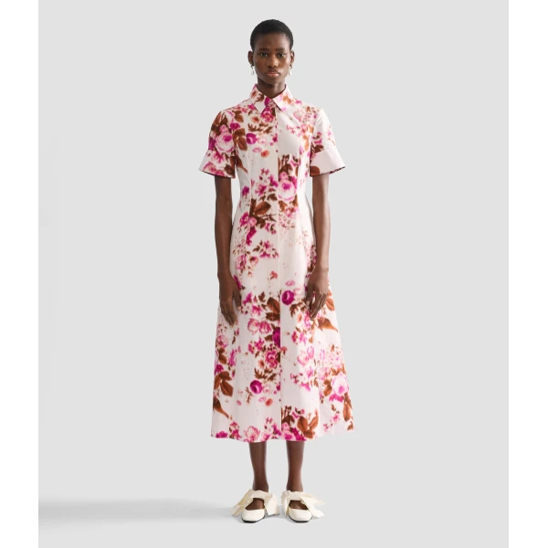 Erdem Floral Print Cotton Midi Shirt Dress - Dresses - British Romantic Luxury at Coveti