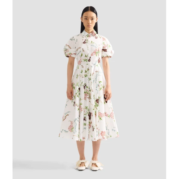Erdem Floral Print Cotton Midi Shirt Dress - Dresses - British Romantic Luxury at Coveti