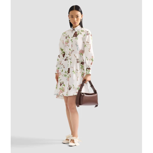 Erdem Floral Print Cotton Mini Shirt Dress - Dresses - British Romantic Luxury at Coveti