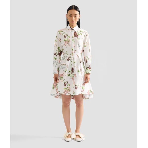 Erdem Floral Print Cotton Mini Shirt Dress - Dresses - British Romantic Luxury at Coveti