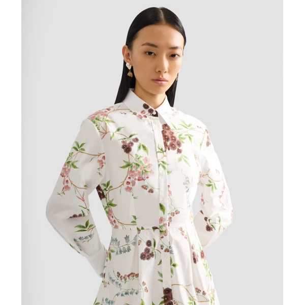 Erdem Floral Print Cotton Mini Shirt Dress - Dresses - British Romantic Luxury at Coveti