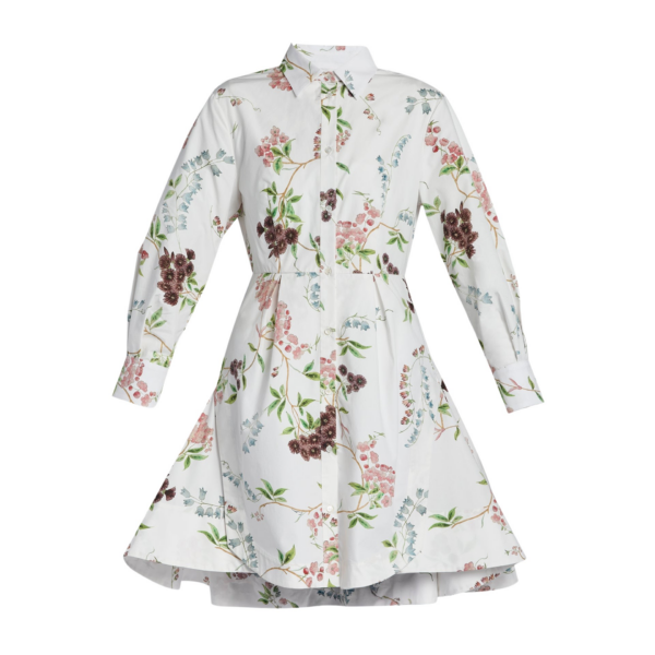 Erdem Floral Print Cotton Mini Shirt Dress - Dresses - British Romantic Luxury at Coveti