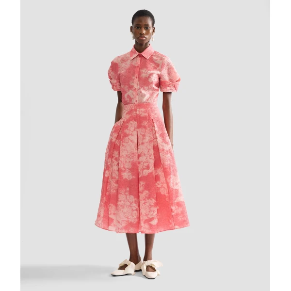 Erdem Floral Print Cotton Short Sleeve Shirt - Tops - British Romantic Luxury at Coveti