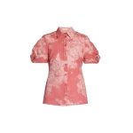 Erdem Floral Print Cotton Short Sleeve Shirt - Tops - British Romantic Luxury at Coveti
