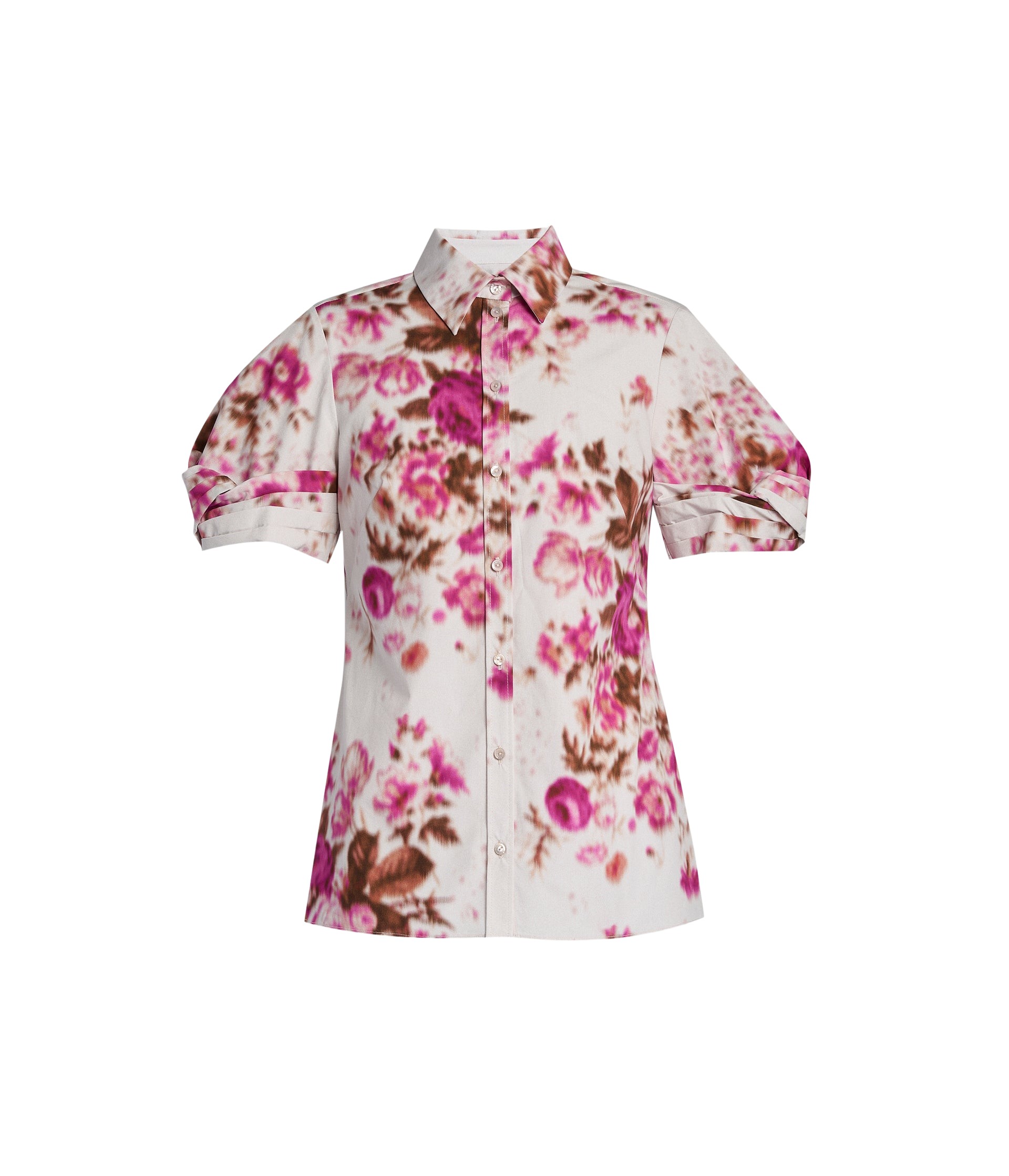 Erdem Floral Print Cotton Short Sleeve Shirt