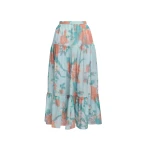 Erdem Floral Print Cotton Silk Voile Tiered Full Midi Skirt - Skirts - British Romantic Luxury at Coveti
