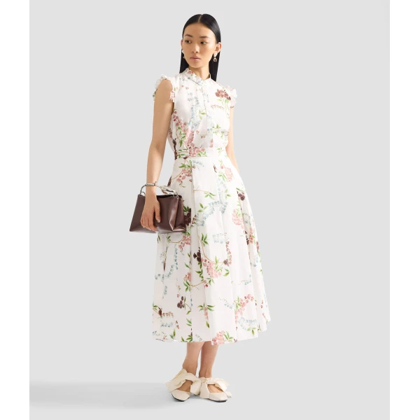 Erdem Floral Print Cotton Sleeveless Shirt - Tops - British Romantic Luxury at Coveti