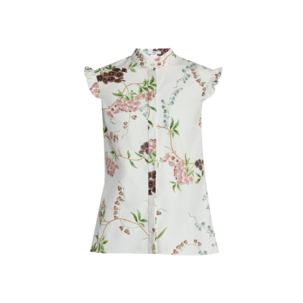 Erdem Floral Print Cotton Sleeveless Shirt - Tops - British Romantic Luxury at Coveti