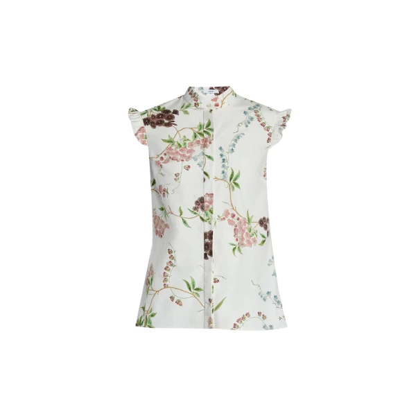 Erdem Floral Print Cotton Sleeveless Shirt - Tops - British Romantic Luxury at Coveti