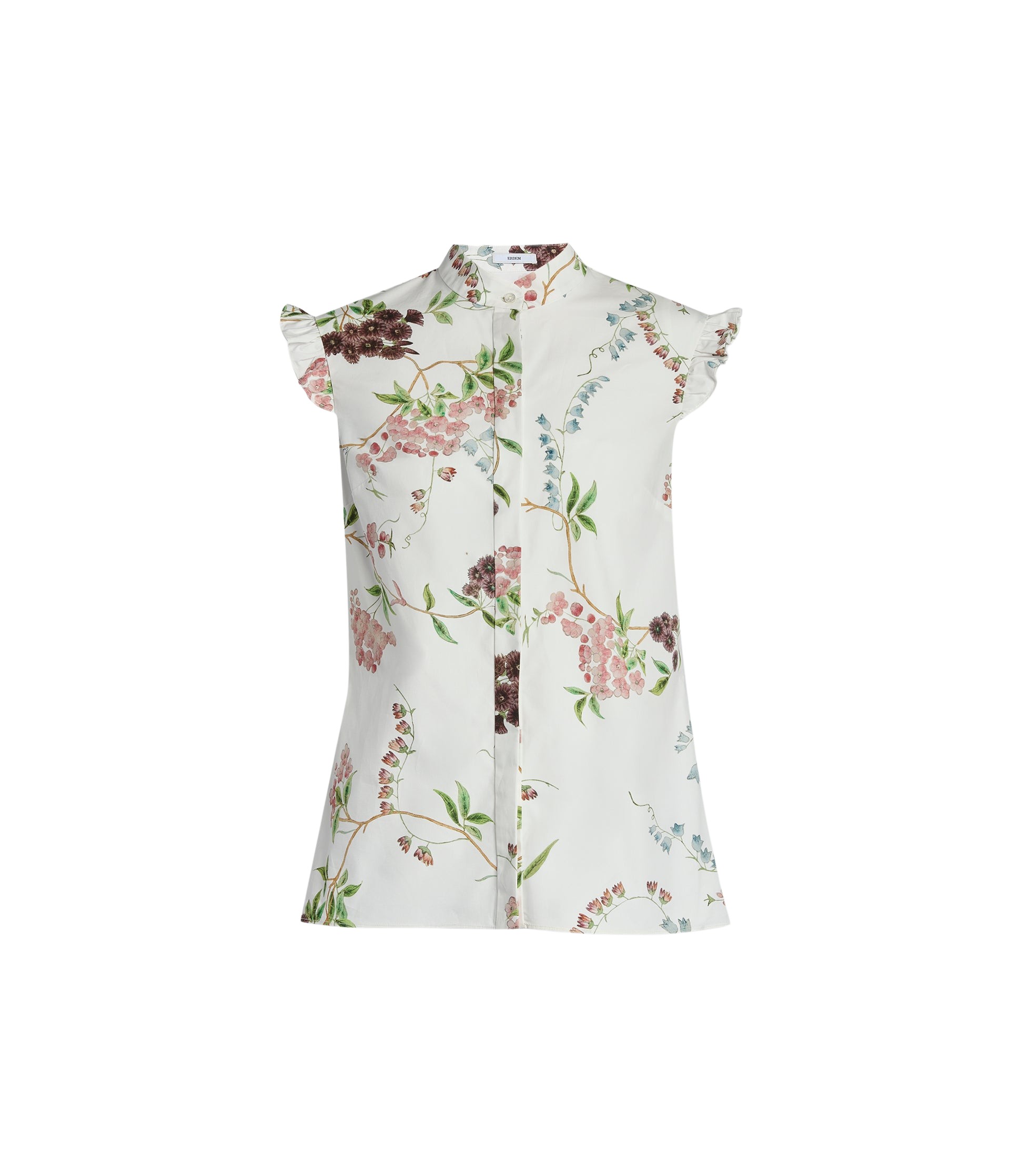 Erdem Floral Print Cotton Sleeveless Shirt