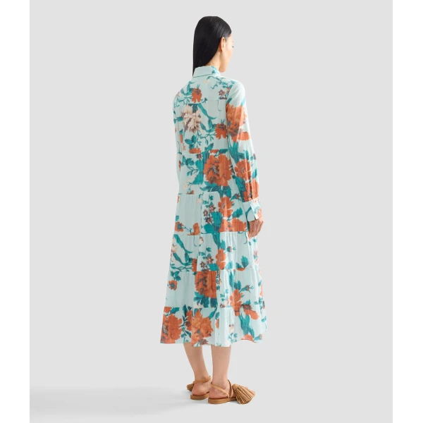 Erdem Floral Print Cotton Tiered Midi Shirt Dress - Dresses - British Romantic Luxury at Coveti
