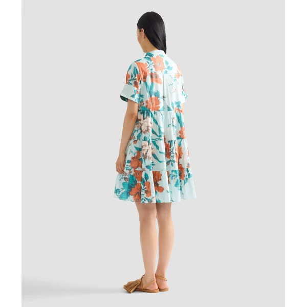 Erdem Floral Print Cotton Tiered Mini Dress - Dresses - British Romantic Luxury at Coveti