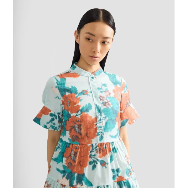 Erdem Floral Print Cotton Tiered Mini Dress - Dresses - British Romantic Luxury at Coveti