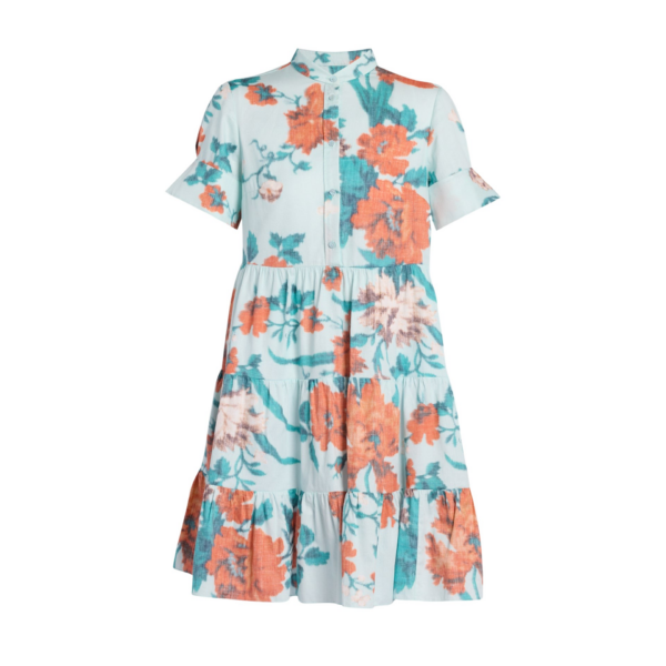 Erdem Floral Print Cotton Tiered Mini Dress - Dresses - British Romantic Luxury at Coveti