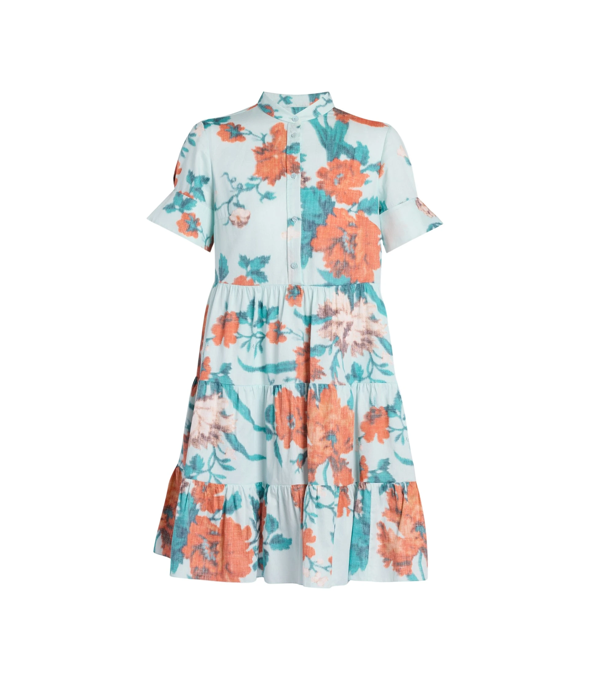 Erdem Floral Print Cotton Tiered Mini Dress - Dresses - British Romantic Luxury at Coveti