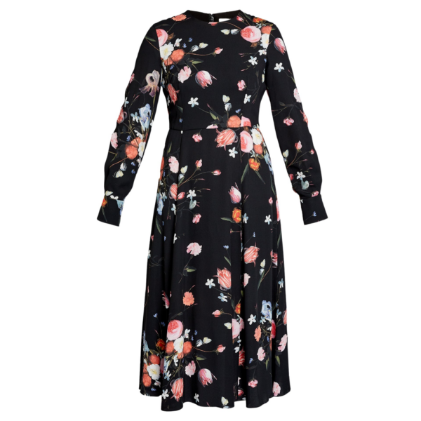 Erdem Floral Print Crepe Long Sleeve Midi Dress - Dresses - British Romantic Luxury at Coveti