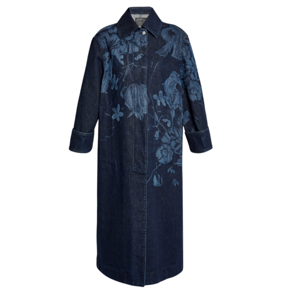 Erdem Floral Print Denim Coat - Coats - British Romantic Luxury at Coveti