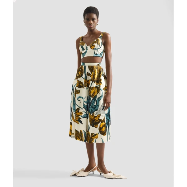 Erdem Floral Print Duchess Bra Top - Tops - British Romantic Luxury at Coveti