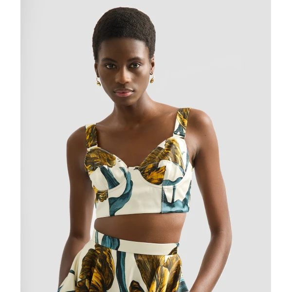Erdem Floral Print Duchess Bra Top - Tops - British Romantic Luxury at Coveti