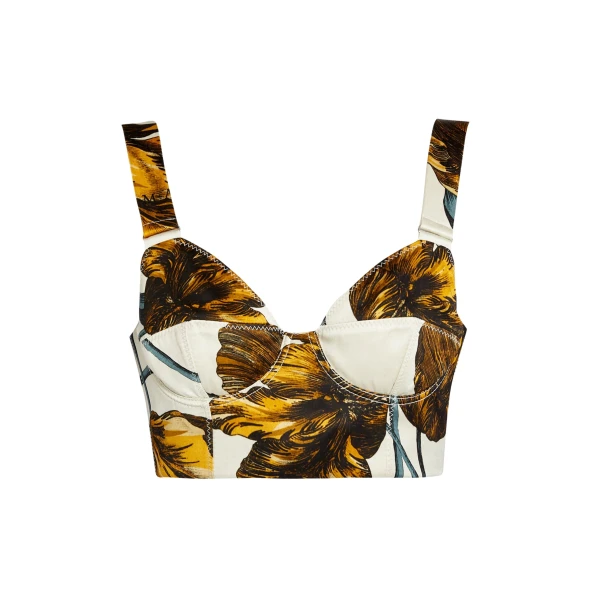 Erdem Floral Print Duchess Bra Top - Tops - British Romantic Luxury at Coveti