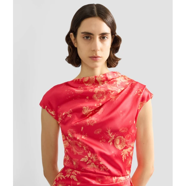 Erdem Floral Print Duchess Draped Gown - Dresses - British Romantic Luxury at Coveti