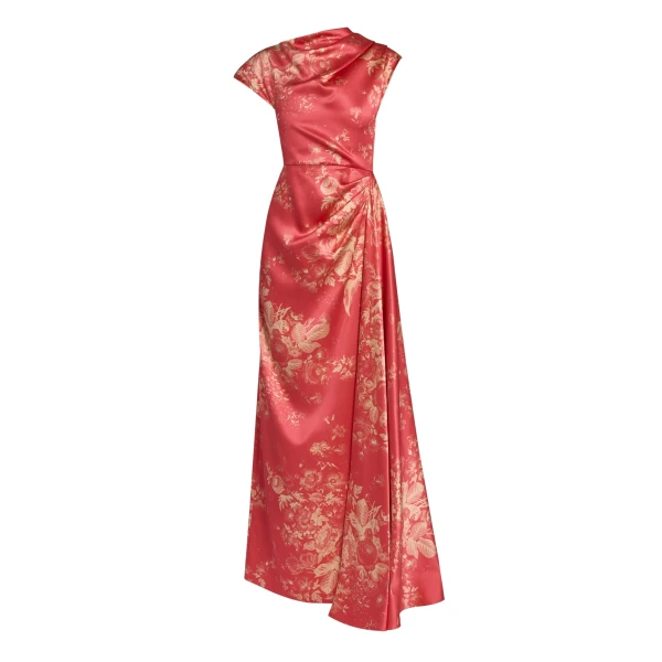 Erdem Floral Print Duchess Draped Gown - Dresses - British Romantic Luxury at Coveti