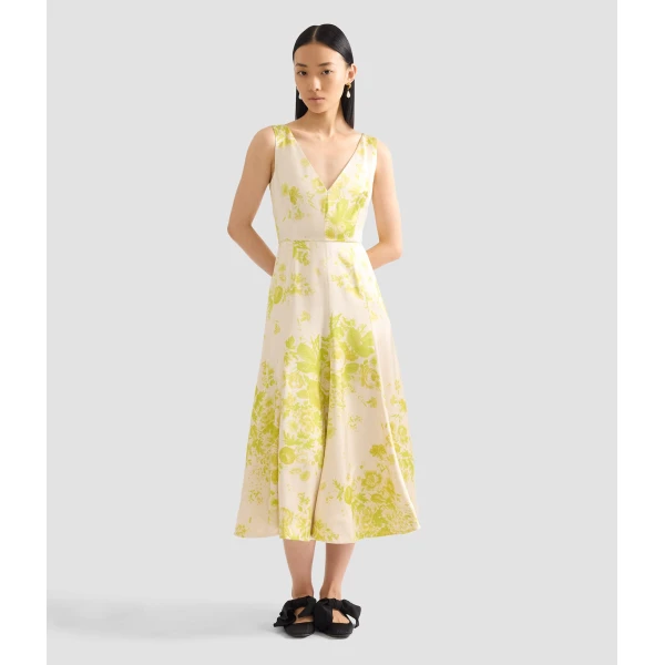 Erdem Floral Print Duchess Fit And Flared Dress - Dresses - British Romantic Luxury at Coveti