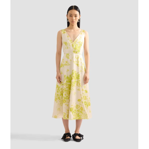 Erdem Floral Print Duchess Fit And Flared Dress - Dresses - British Romantic Luxury at Coveti