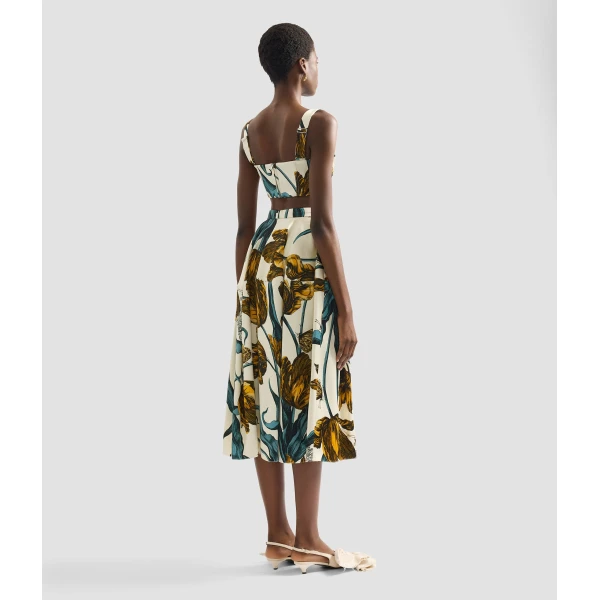 Erdem Floral Print Duchess Full Midi Skirt - Skirts - British Romantic Luxury at Coveti