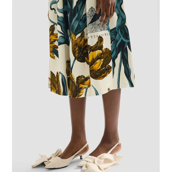 Erdem Floral Print Duchess Full Midi Skirt - Skirts - British Romantic Luxury at Coveti