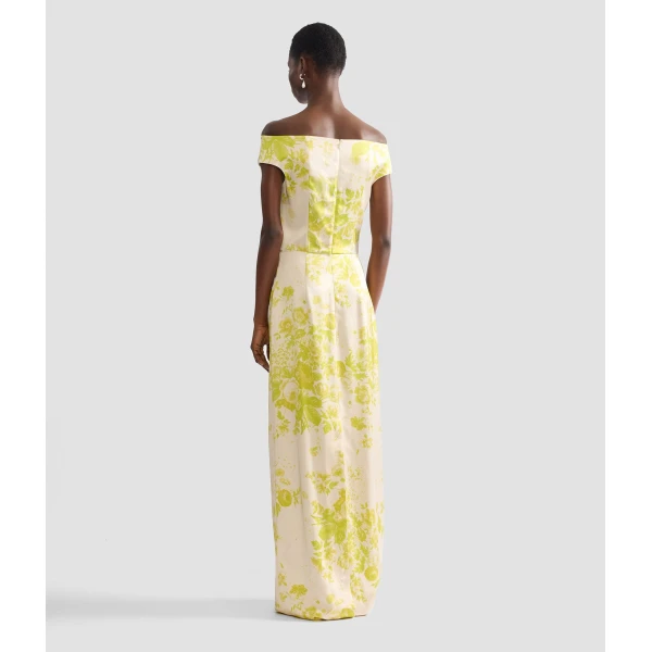 Erdem Floral Print Duchess Slashed Neckline Gown - Dresses - British Romantic Luxury at Coveti